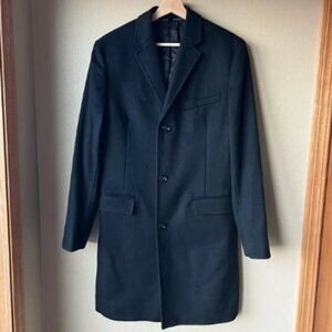 J. Crew Ludlow Topcoat Jacket Men’s Size 39 R Cashmere Wool Blend Black Lined